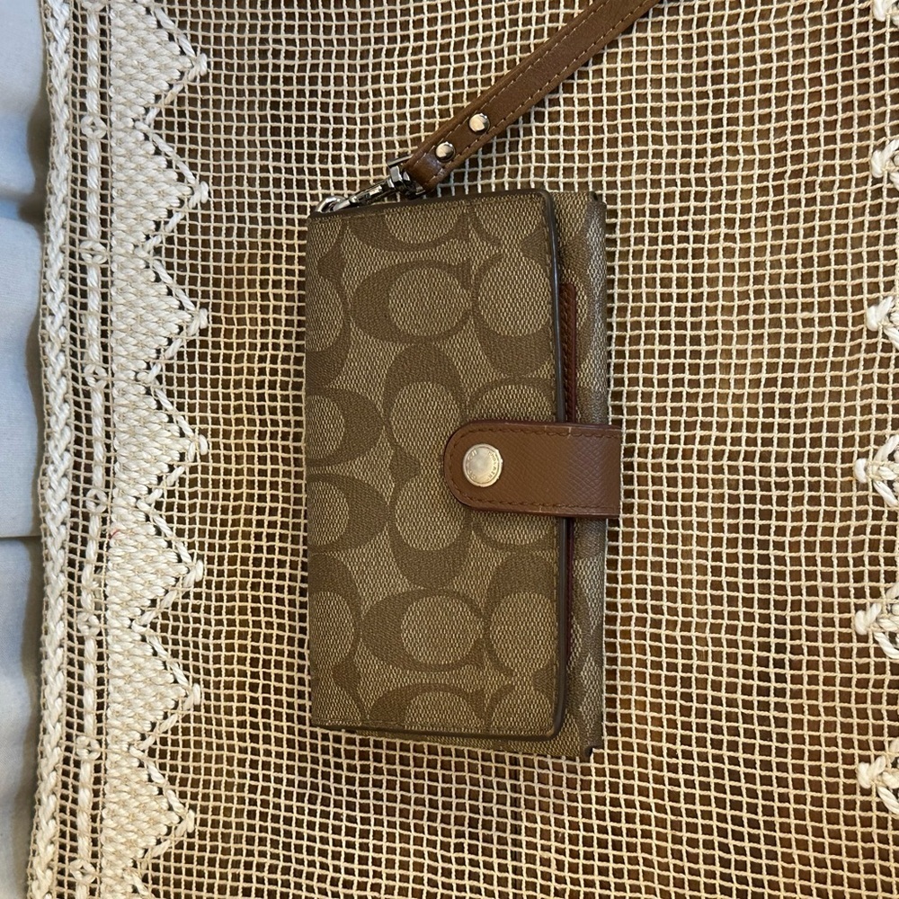 Coach Brown Monogram Wallet with Earthy Tones